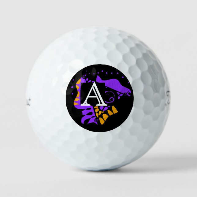 Bird’s Nest - Personalised Initial Letter A Golf Balls (Front)