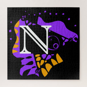 Bird’s Nest - Personalised Initial Letter N Jigsaw Puzzle