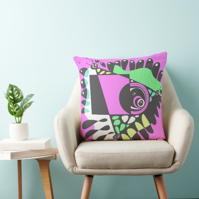 Bird’s Nest - Pink Dark Grey Cushion (Chair)