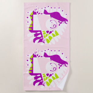 Bird’s Nest - Pink Lemonade White Beach Towel