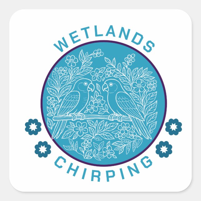 bird sanctuary square sticker (Front)
