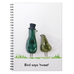 Bird says 'tweet' spiral notebook
