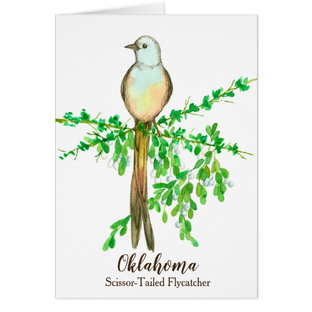 Bird Scissor Tailed Flycatcher Mistletoe Blank (Front)