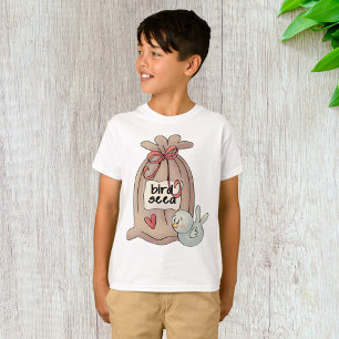 Bird Seed Bag with Bow and Heart  T-Shirt