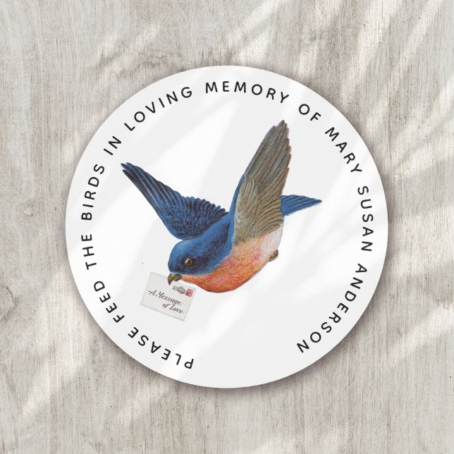 Bird Seed In Loving Memory Memorial Funeral Classic Round Sticker (Creator Uploaded)