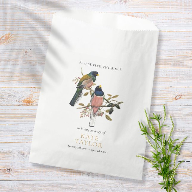 Bird Seed Packet Funeral Memorial Favour Bag (Bird Seed Packet Funeral Memorial Favor Bag)