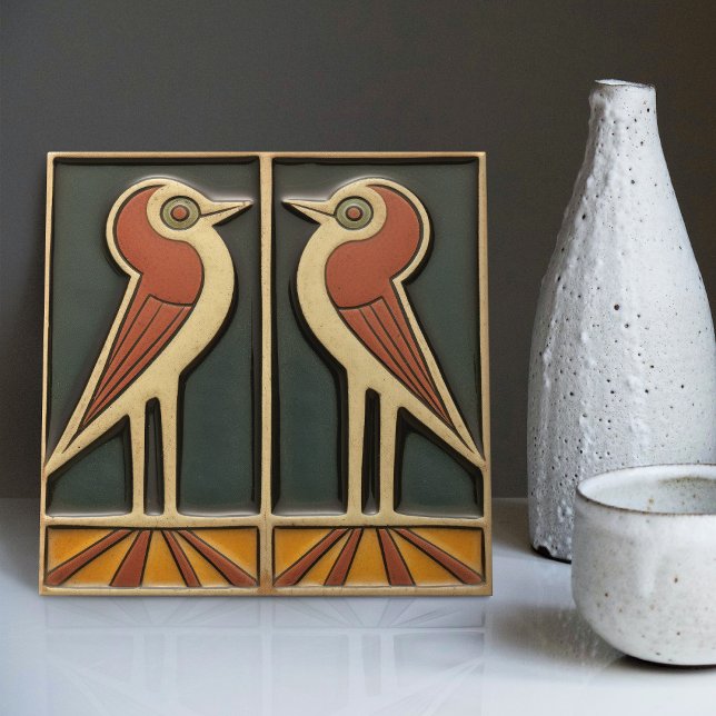 Bird Seventies Sunrise Art Deco Wall Decor Tile (Creator Uploaded)