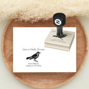 Bird Silhouette Personalised Rubber Stamp