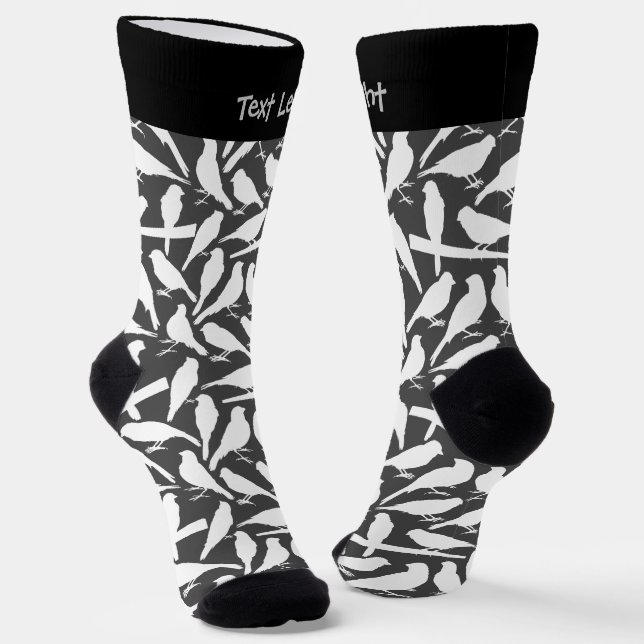 Bird Silhouettes Pattern Socks (Angled)