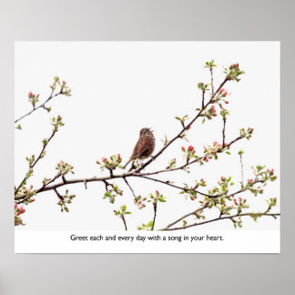 Bird Singing a Happy Song Poster