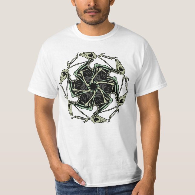 Bird Skeleton Mandala T-Shirt (Front)
