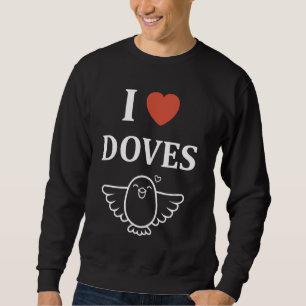 Bird small Dove of peace minimalist simple i love  Sweatshirt