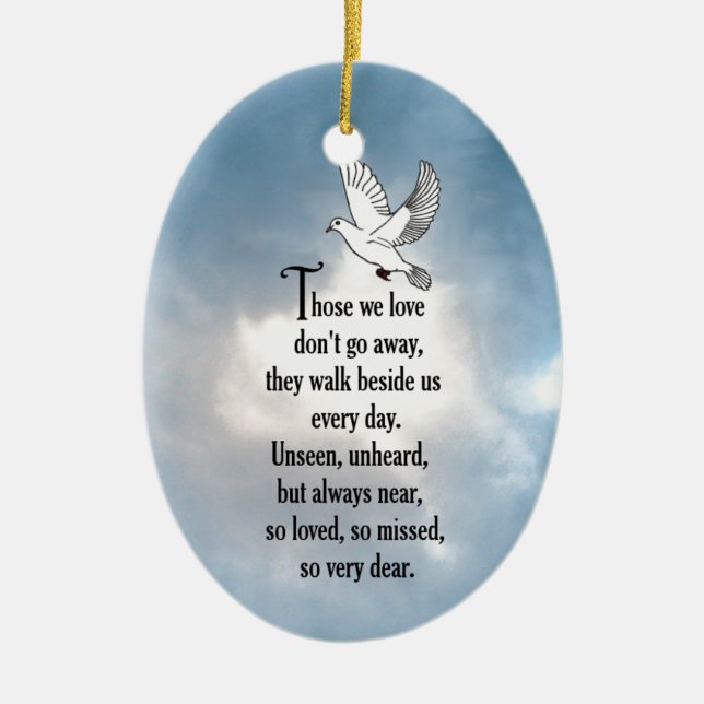 Bird "So Loved" Poem Ceramic Tree Decoration (Front)