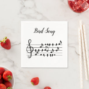 Bird Song Music Notes Custom Party Table Napkin