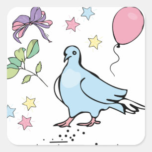 Bird Square Sticker