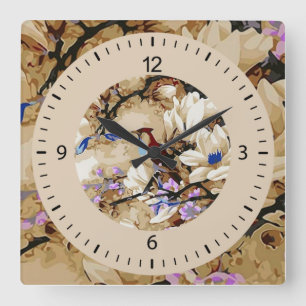 Bird Square Wall Clock