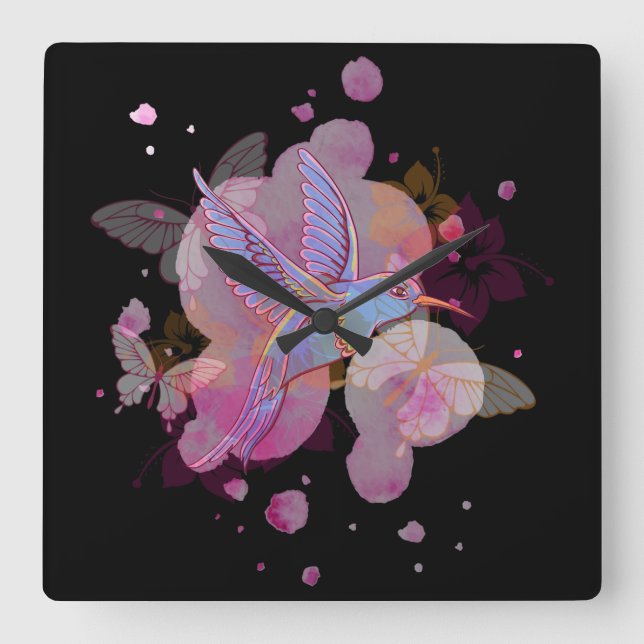  Bird Square Wall Clock (Front)