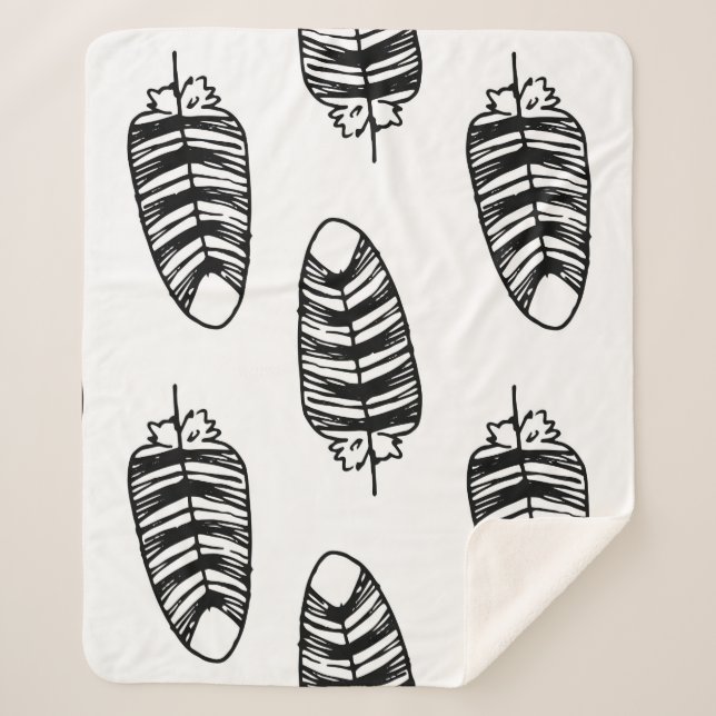 Bird striped feather pattern. Seamless pattern of  Sherpa Blanket (Front)
