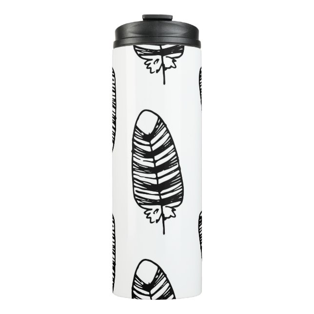 Bird striped feather pattern. Seamless pattern of  Thermal Tumbler (Front)