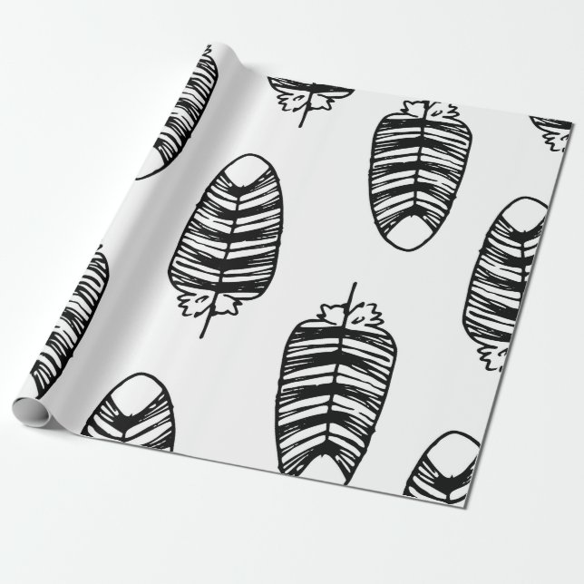 Bird striped feather pattern. Seamless pattern of  Wrapping Paper (Unrolled)