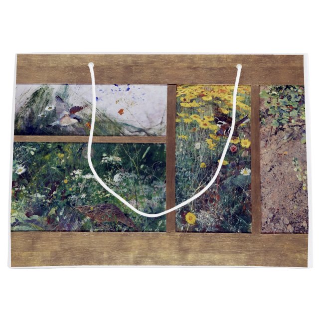 Bird Studies, Bruno Liljefors Large Gift Bag (Front)