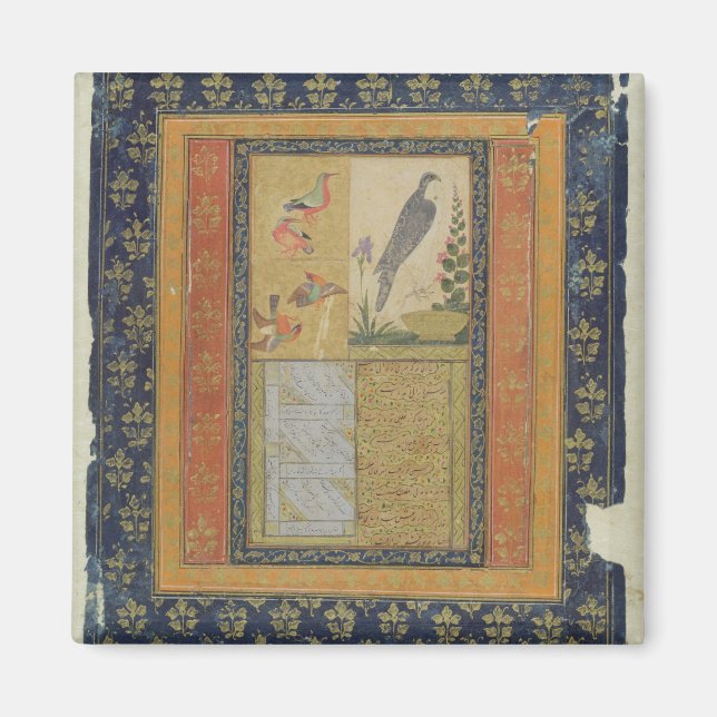 Bird study and calligraphy, Golconda, Andhra Prade Magnet (Front)