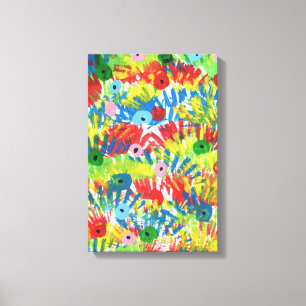 Bird Tail Feathers original Abstract art painting Canvas Print
