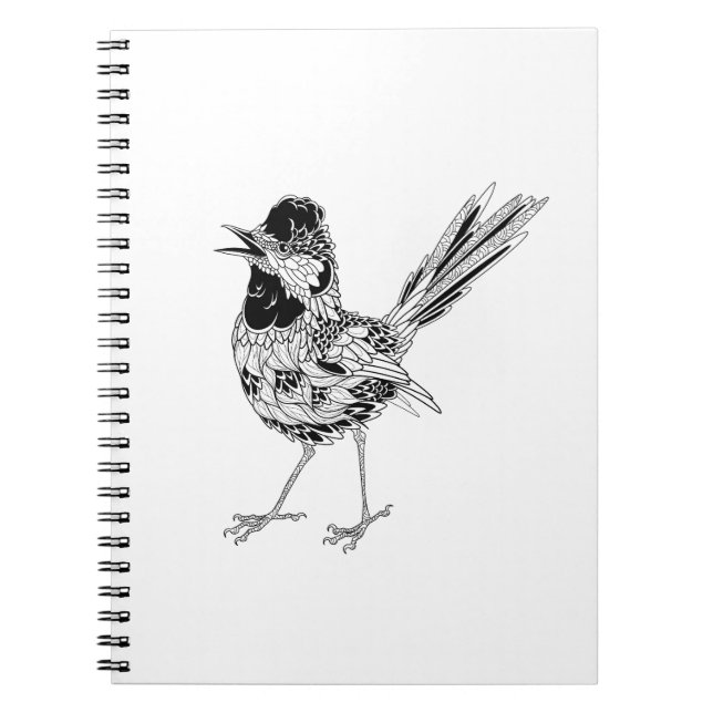 Bird Tattoo Spiral Notebook (Front)