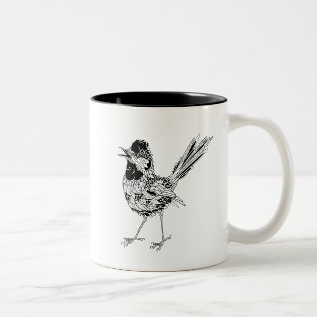 Bird Tattoo Two-Tone Coffee Mug (Right)