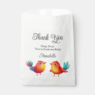 Bird-Themed Baby Shower Cute Watercolor Favour Bags