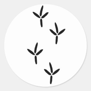 Bird Tracks (egret) Classic Round Sticker