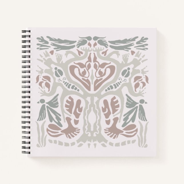 Bird Tree Hand-drawn Abstract Symmetrical Notebook (Front)