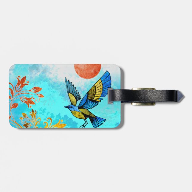 Bird Tree Sun Luggage Tag (Back Horizontal)