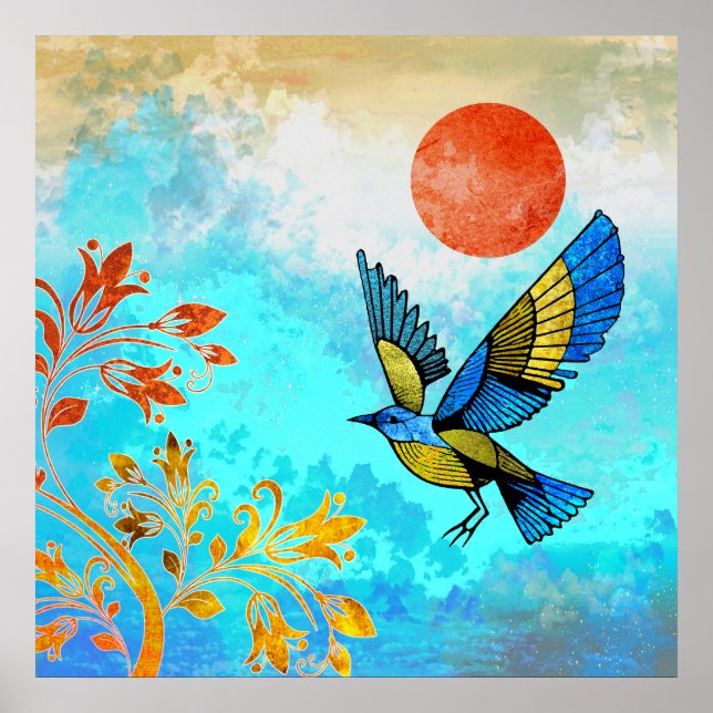 Bird Tree Sun Poster (Front)