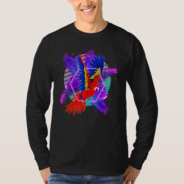 Bird  Tropical Animal  Retro Vaporwave Parrot T-Shirt (Front)