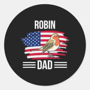 Bird Us Flag 4th Of July Father's Day Robin Dad Classic Round Sticker