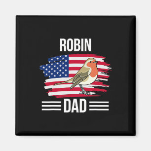 Bird Us Flag 4th Of July Father's Day Robin Dad Magnet
