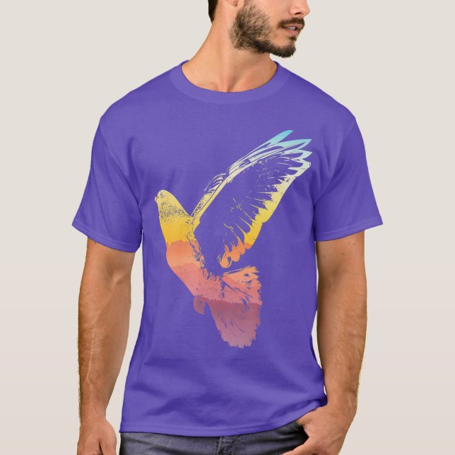 Bird vector silhouette Cool Pigeon T-Shirt (Front)