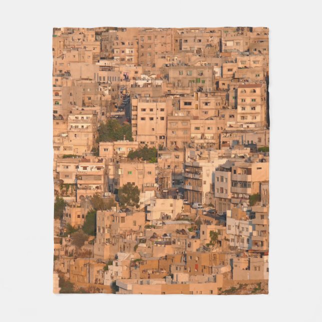 Bird view on Arab city. Amman. Jordan. Middle East Fleece Blanket (Front)