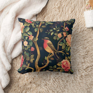 Bird Vintage Pattern Forest Floral Cushion