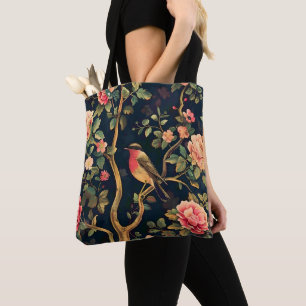 Bird Vintage Pattern Forest Floral Tote Bag
