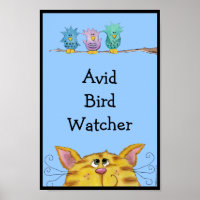 Bird Watcher-Cat Watches Birds Above