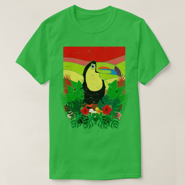 Bird Watcher Exotic Flowers Birdwatching Lover Tro T-Shirt (Design Front)