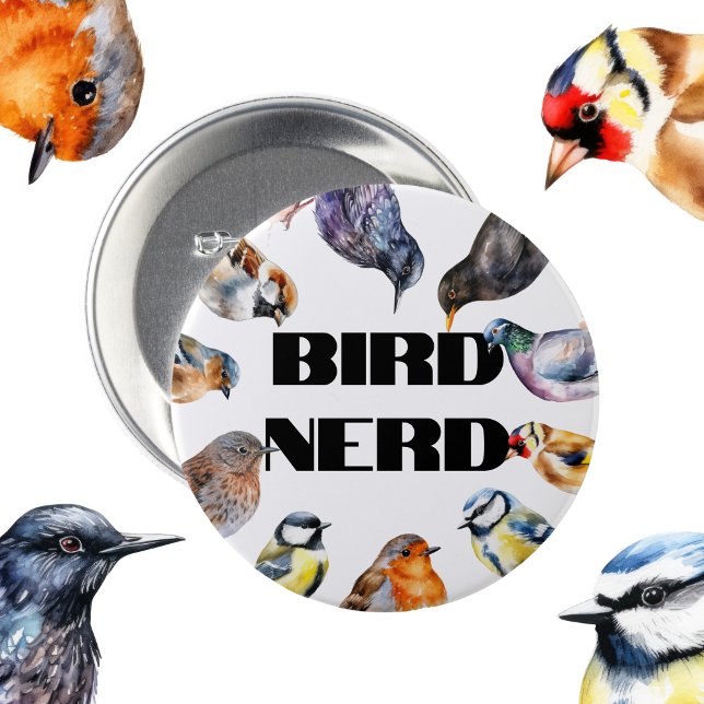 Bird watcher gift, birdwatching, British Birds 7.5 Cm Round Badge (Creator Uploaded)