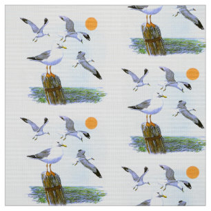 Bird Watcher Sea Gulls Fabric