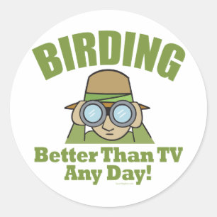 Bird Watching, Birding Classic Round Sticker