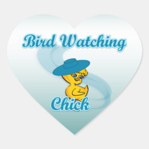 Bird Watching Chick #3 Heart Sticker