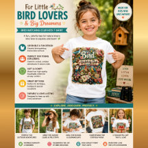 Bird Watching Club Kids T-Shirt | Cute Bird Lover