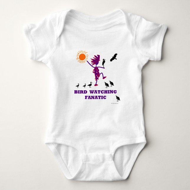 Bird Watching Fanatic Design Baby Bodysuit (Front)