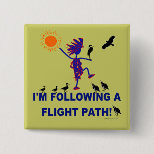Bird Watching Flight Path 15 Cm Square Badge